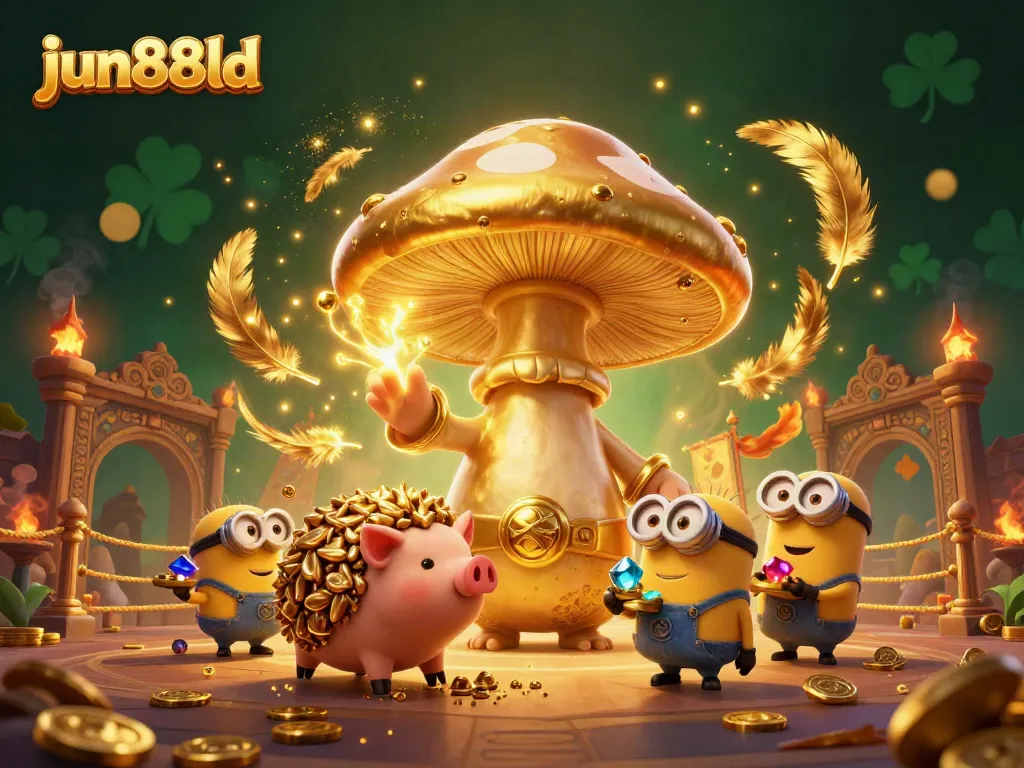 Engage in thrilling gaming adventures with the vibrant scene of jun88ld showcasing spellbinding treasures and whimsical characters.